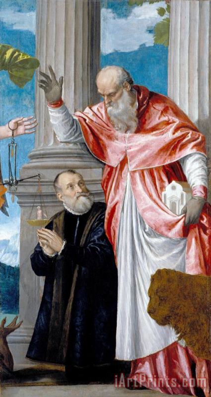 St Jerome And a Donor painting - Paolo Caliari Veronese St Jerome And a Donor Art Print