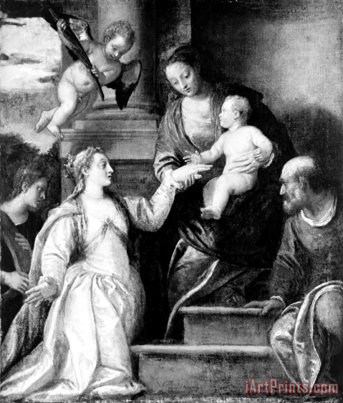 The Mystic Marriage of St Catherine painting - Paolo Caliari Veronese The Mystic Marriage of St Catherine Art Print