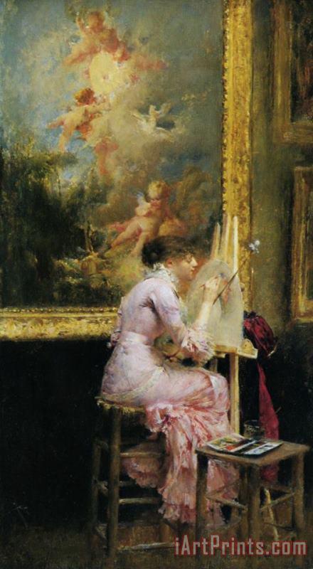 Pascal Adolphe Jean Dagnan Bouveret Lartiste Au Musee Art Painting