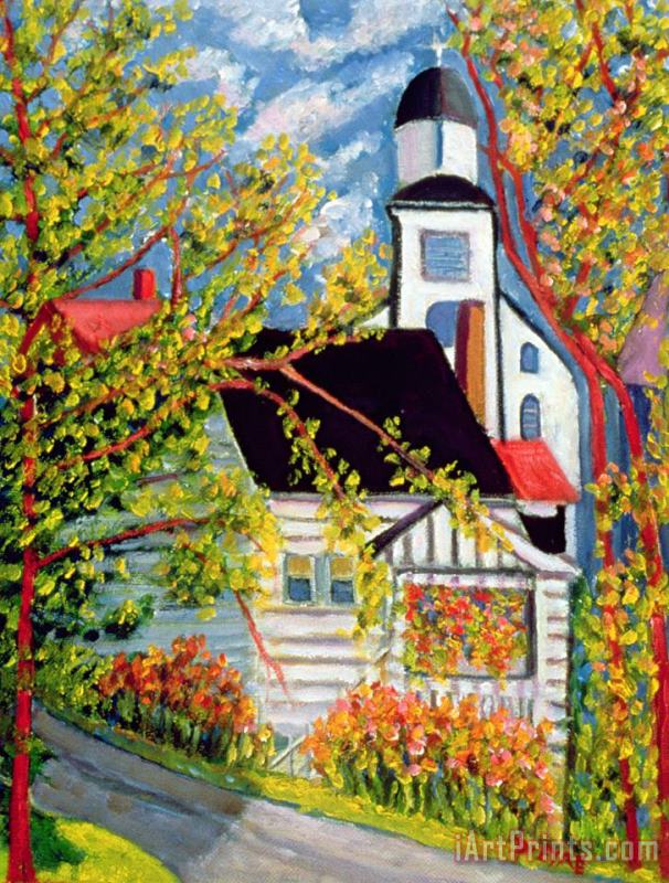 Patricia Eyre House With Church Badeck Art Print