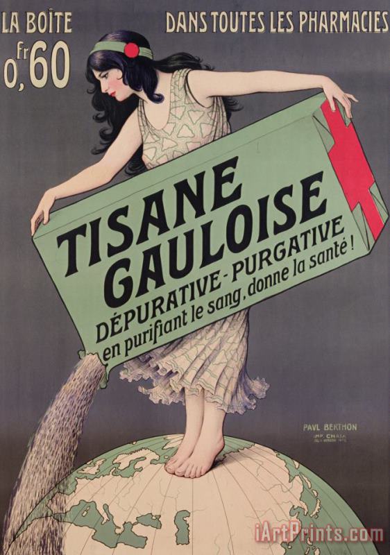 Poster Advertising Tisane Gauloise painting - Paul Berthon Poster Advertising Tisane Gauloise Art Print