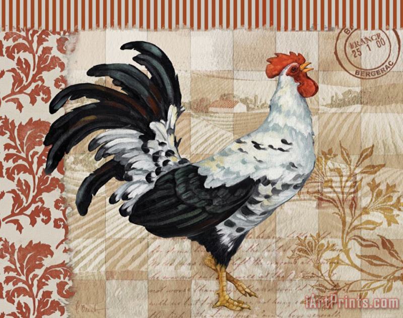 Paul Brent Bergerac Rooster Red I Art Print