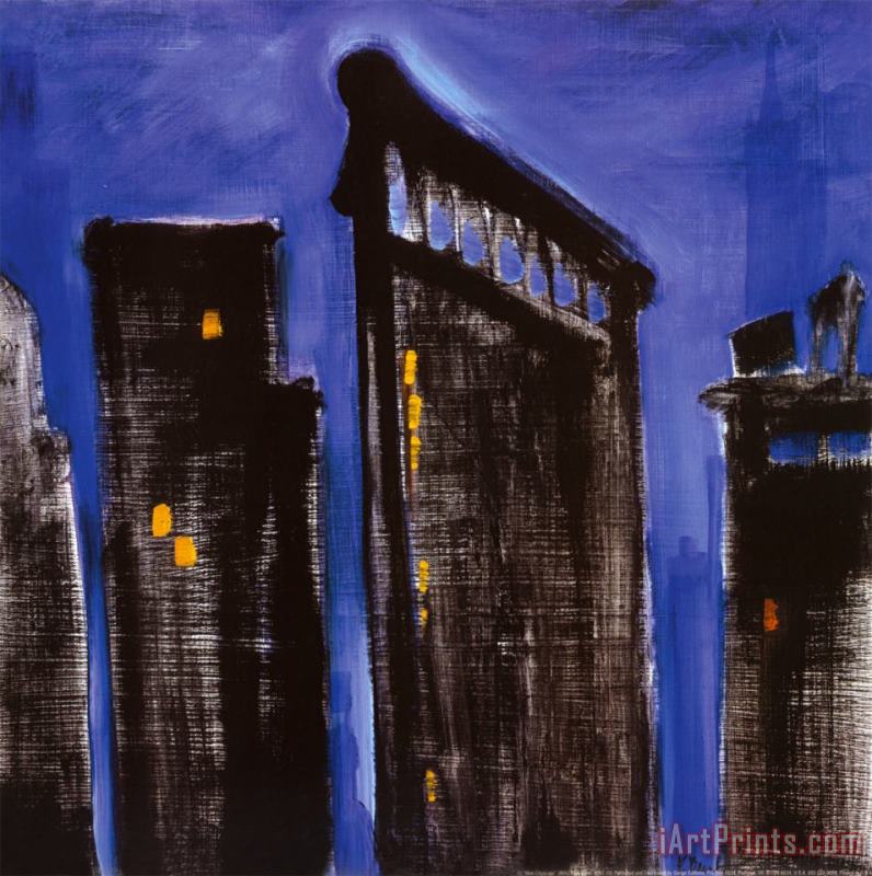 Blue Cityscape painting - Paul Brent Blue Cityscape Art Print