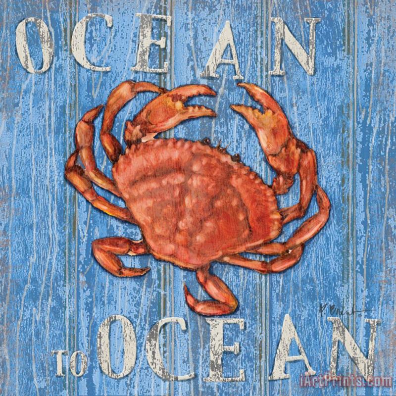 Coastal Usa Red Crab painting - Paul Brent Coastal Usa Red Crab Art Print