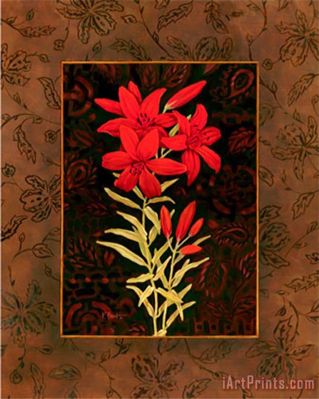 Paul Brent Damask Lily Art Painting