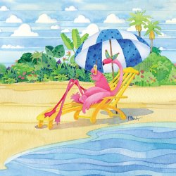 Paul Brent Deck Chair Flamingo