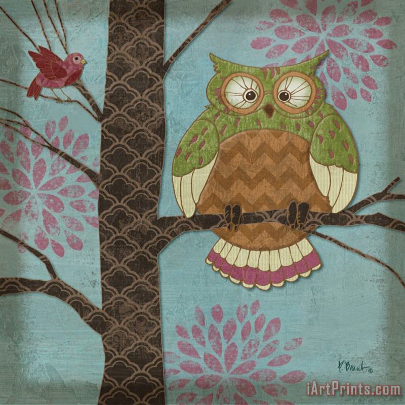 Fantasy Owls I painting - Paul Brent Fantasy Owls I Art Print