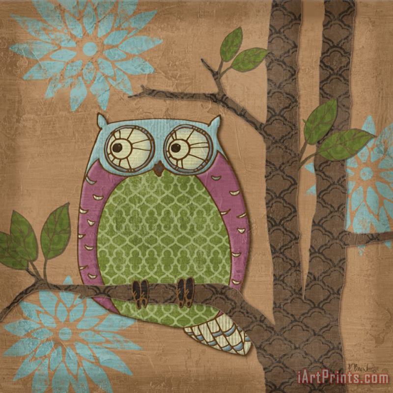 Fantasy Owls Iv painting - Paul Brent Fantasy Owls Iv Art Print