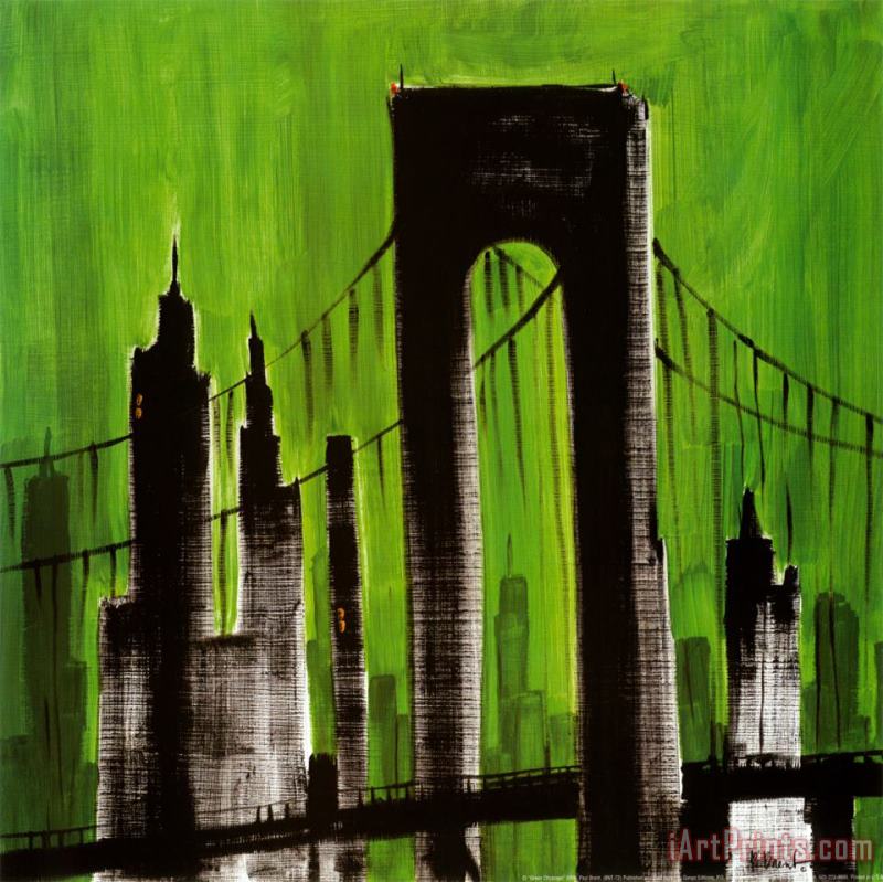 Green Cityscape painting - Paul Brent Green Cityscape Art Print