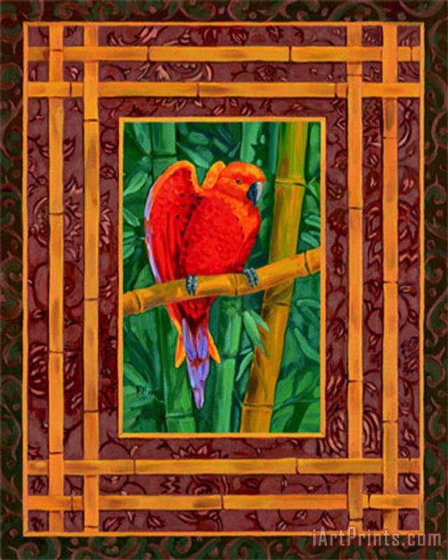 Mandarine Lovebird painting - Paul Brent Mandarine Lovebird Art Print