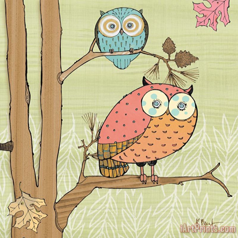 Paul Brent Pastel Owls I Art Print