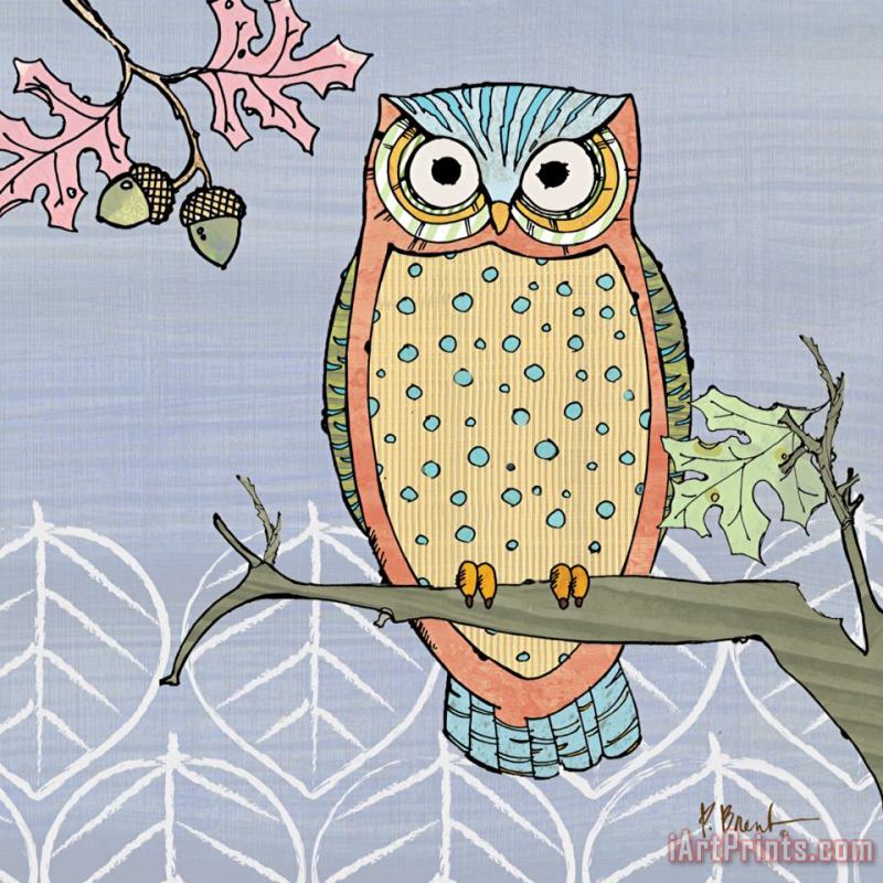 Paul Brent Pastel Owls II Art Print