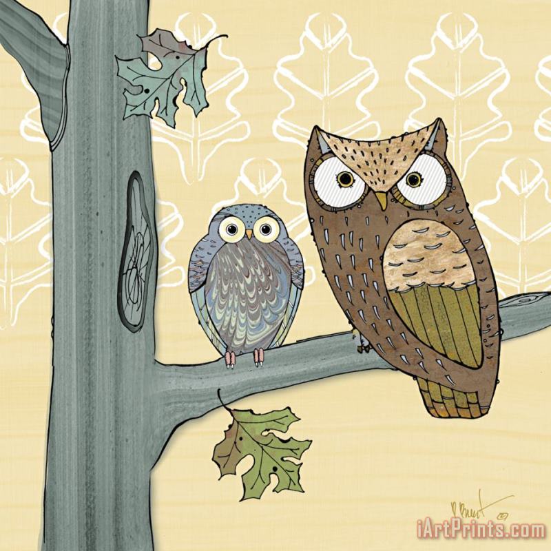 Paul Brent Pastel Owls Iv Art Painting