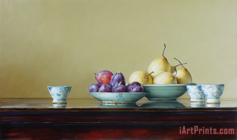 Pears And Plums painting - Paul Brown Pears And Plums Art Print