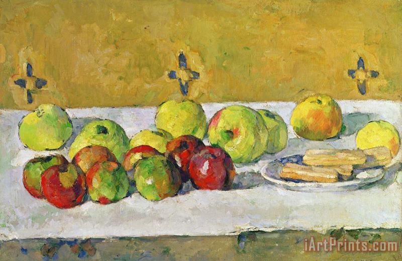 Apples and Biscuits painting - Paul Cezanne Apples and Biscuits Art Print