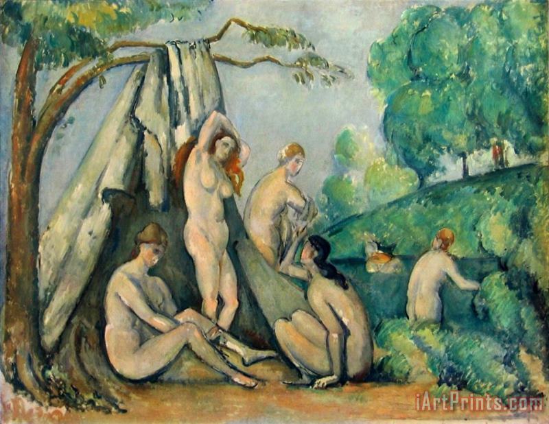 Paul Cezanne Bathers in Front of a Tent Art Painting