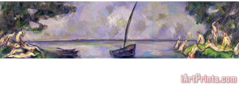 Paul Cezanne Boat And Bathers Art Print