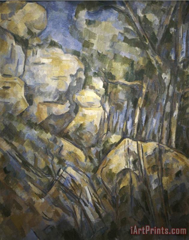 Paul Cezanne Boulders Near The Caves Above Chateau Noir Art Print
