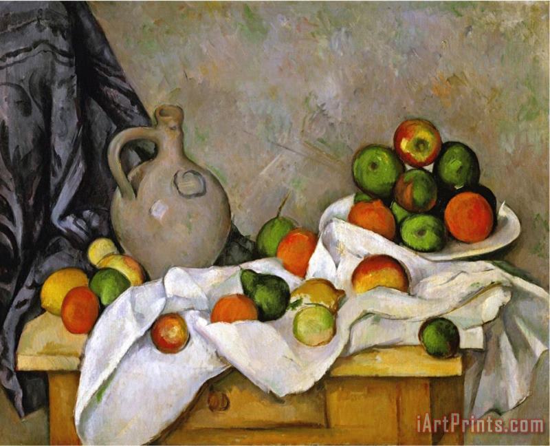 Paul Cezanne Curtain Jug And Bowl of Fruit 1893 1894 Art Painting