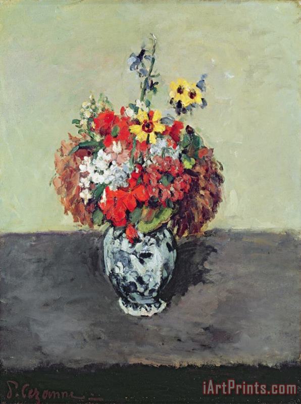 Paul Cezanne Flowers in a Delft Vase C 1873 75 Art Painting