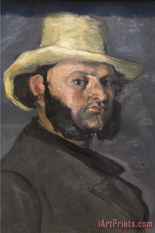 Paul Cezanne Gustav Boyer in Straw Hat Art Print