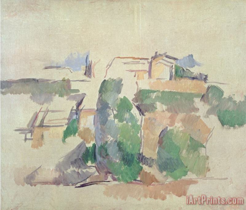 House on a Hill Close to Aix En Provence painting - Paul Cezanne House on a Hill Close to Aix En Provence Art Print