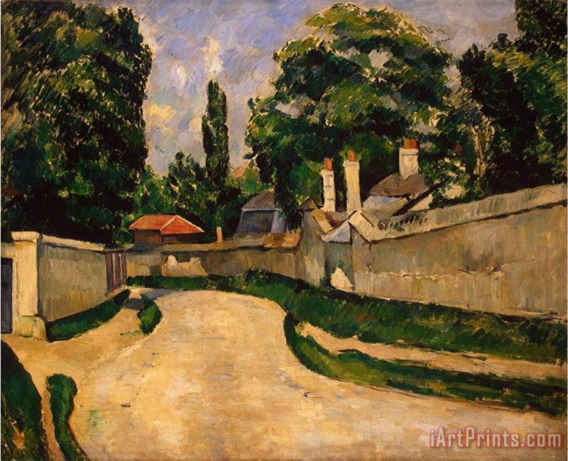 Houses Along a Road C 1881 painting - Paul Cezanne Houses Along a Road C 1881 Art Print