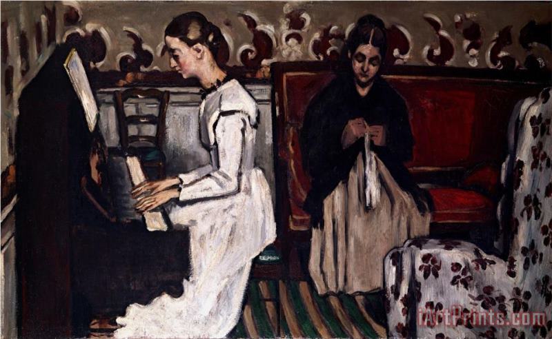 L Ouverture De Tannhaeuser Girl at The Piano Tannhaeuser Ouverture C 1867 68 painting - Paul Cezanne L Ouverture De Tannhaeuser Girl at The Piano Tannhaeuser Ouverture C 1867 68 Art Print