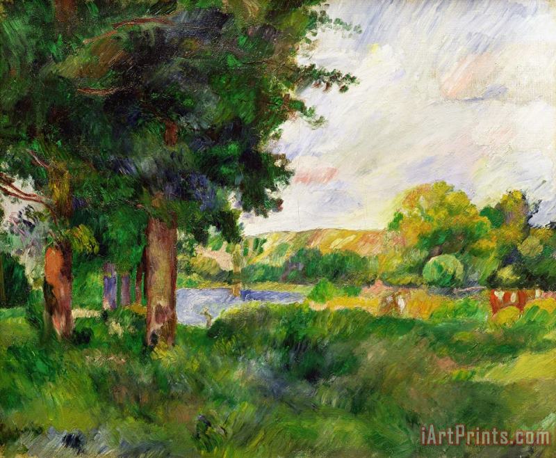 Landscape painting - Paul Cezanne Landscape Art Print