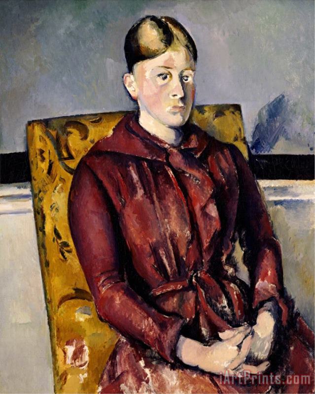 Paul Cezanne Madame Cezanne with a Yellow Armchair 1888 1890 Art Painting