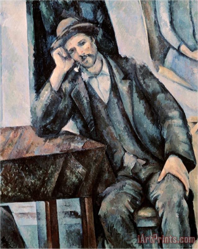 Paul Cezanne Man Smoking a Pipe Art Painting