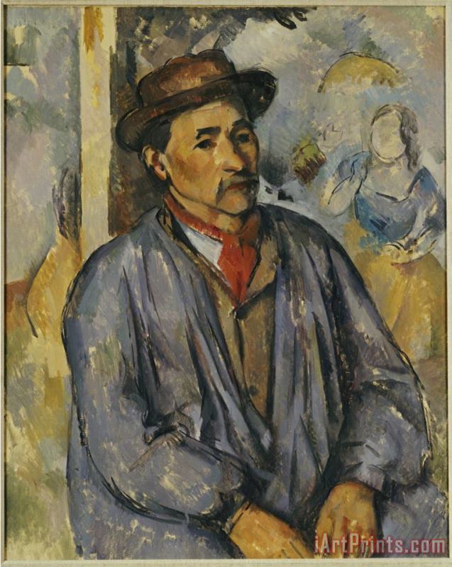 Paul Cezanne Peasant in a Blue Shirt Art Print