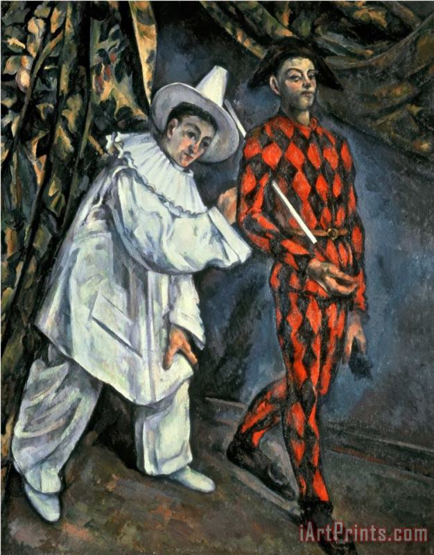 Paul Cezanne Pierrot And Harlequin Mardi Gras 1888 Oil on Canvas Art Painting