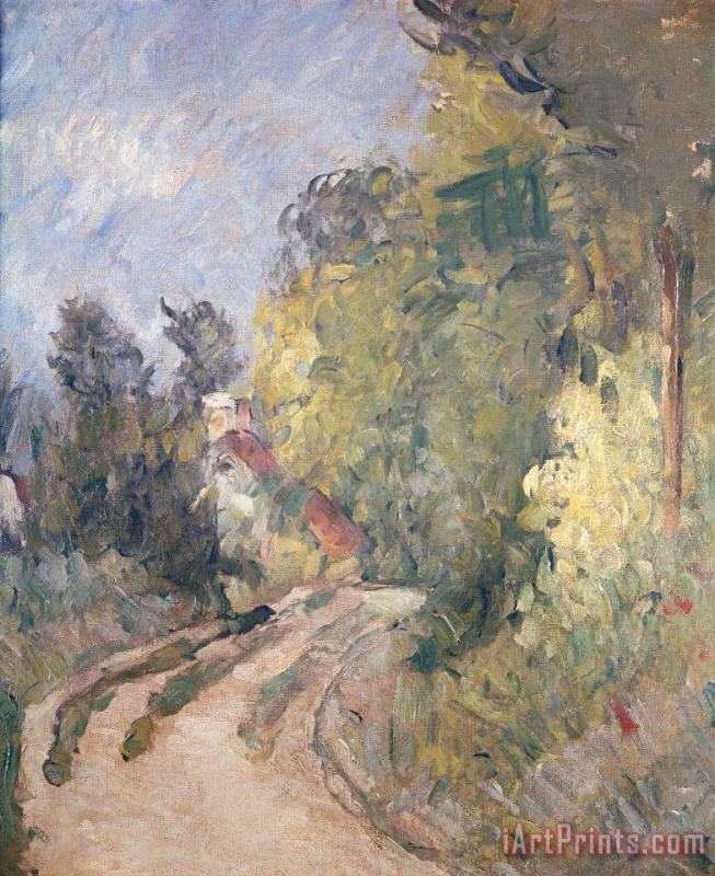Paul Cezanne Road Turning under Trees Art Painting