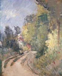 Paul Cezanne Road Turning under Trees painting