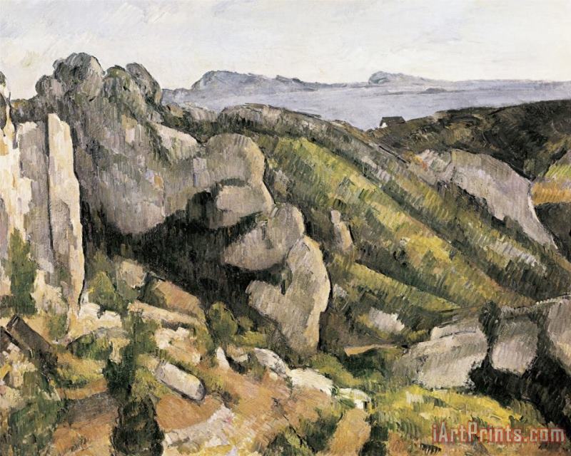 Paul Cezanne Rocks at L Estaque Art Painting