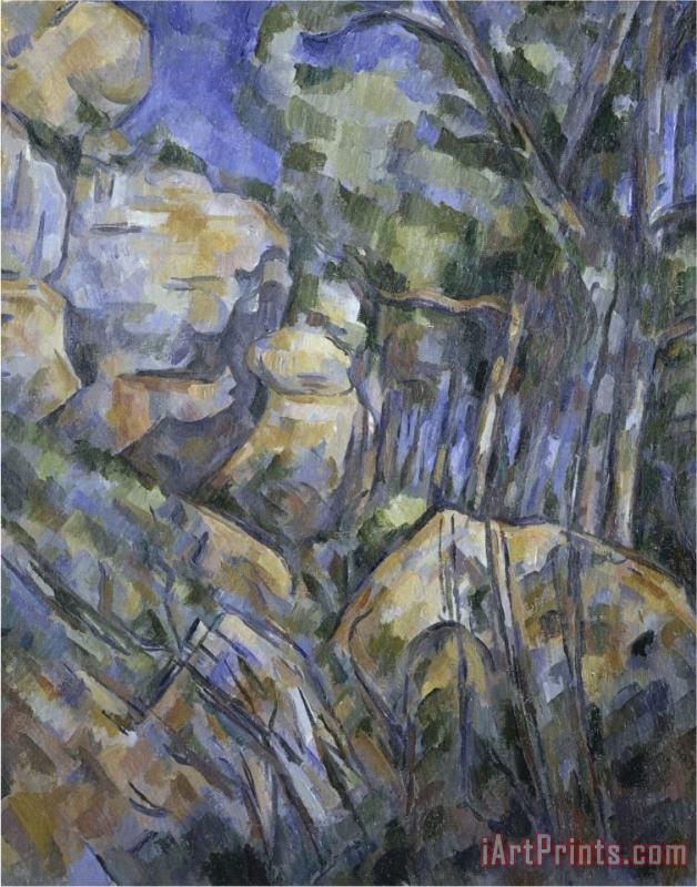 Paul Cezanne Rocks Near The Caves Above Chateau Noir C 1904 Art Print