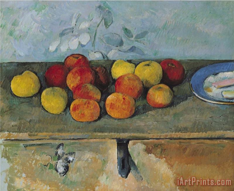 Paul Cezanne Still Life of Apples And Biscuits Art Painting