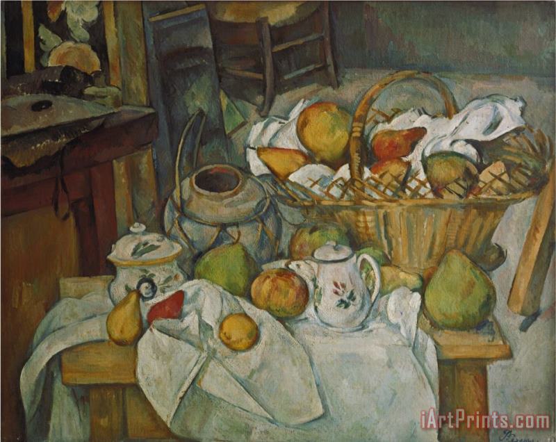 Still Life with a Basket of Fruit 1888 90 painting - Paul Cezanne Still Life with a Basket of Fruit 1888 90 Art Print