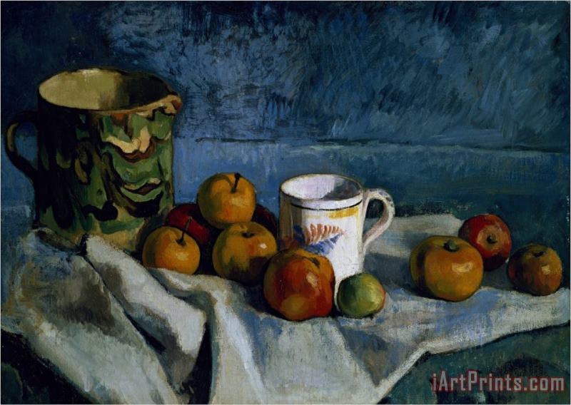 Still Life with Apples Cup And Pitcher painting - Paul Cezanne Still Life with Apples Cup And Pitcher Art Print