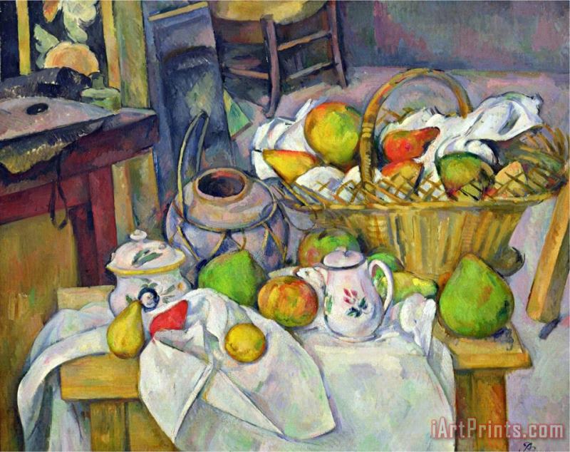 Paul Cezanne Still Life with Basket 1888 90 Art Print