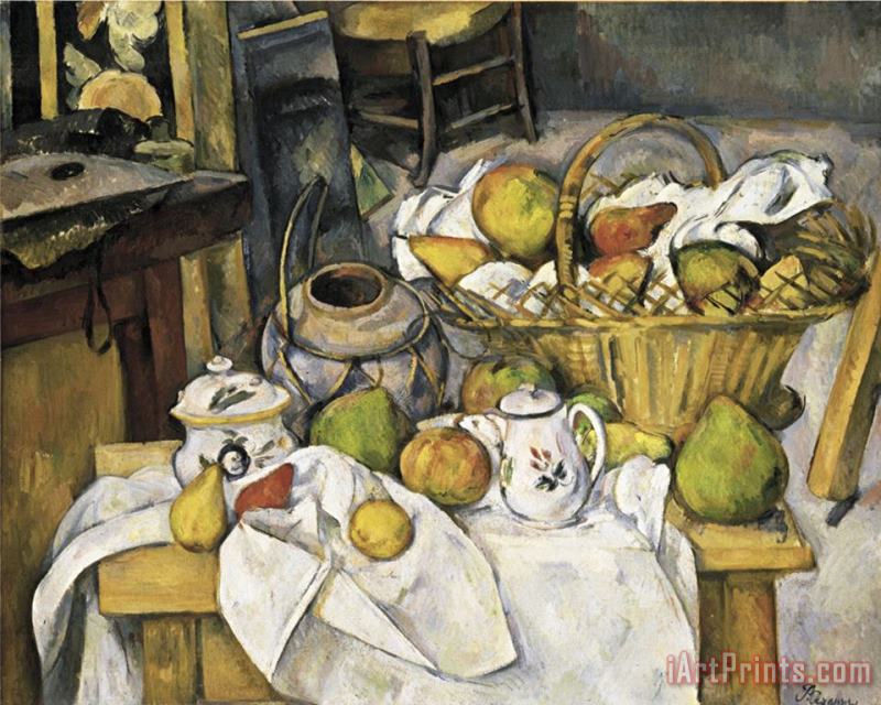 Paul Cezanne Still Life with Fruit Basket 1880 1890 Art Print