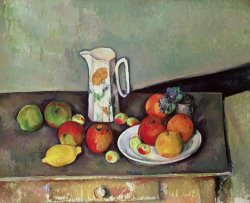 Paul Cezanne Still life with milkjug and fruit