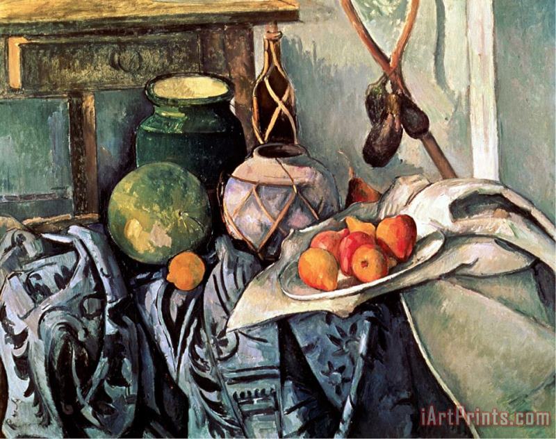 Paul Cezanne Still Life with Pitcher And Aubergines Art Print