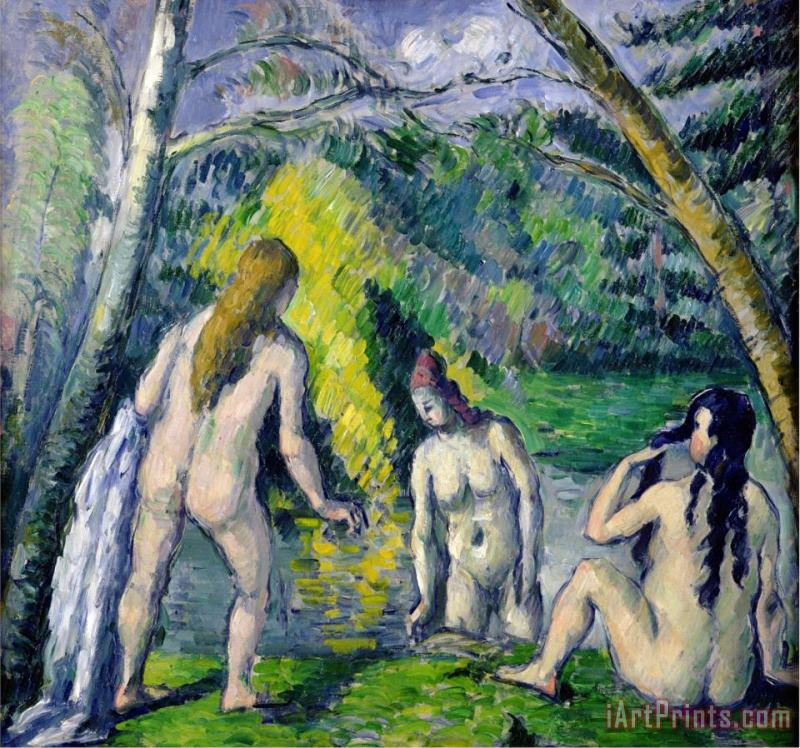 Paul Cezanne The Three Bathers Circa 1879 82 Art Print