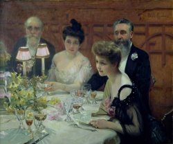 Paul Chabas The Corner of the Table painting