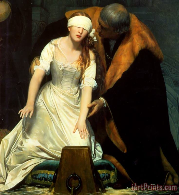 Paul Delaroche The Execution of Lady Jane Grey Detail Art Print