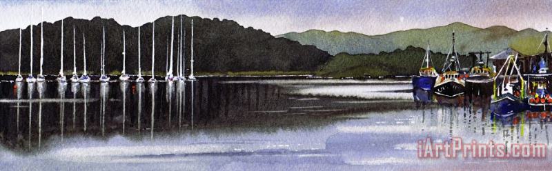 Boats Tarbert Kintyre painting - Paul Dene Marlor Boats Tarbert Kintyre Art Print