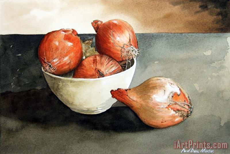 Bowl of Onions painting - Paul Dene Marlor Bowl of Onions Art Print