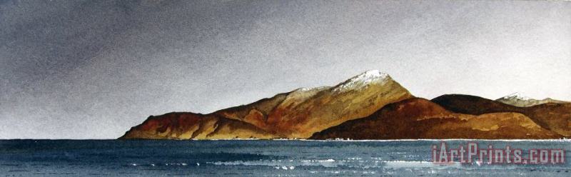 Looking towards Arran from Skipness painting - Paul Dene Marlor Looking towards Arran from Skipness Art Print